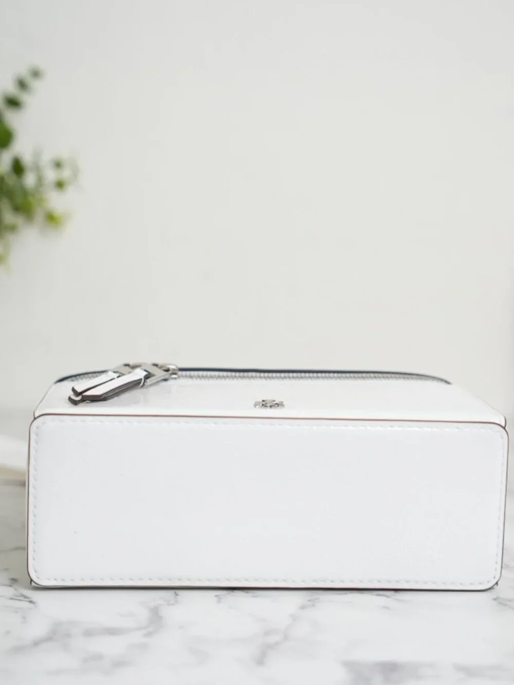 Tory Burch Rory Crinkle Vanity Bag Crossbody in Cirrus Cloud White NWT